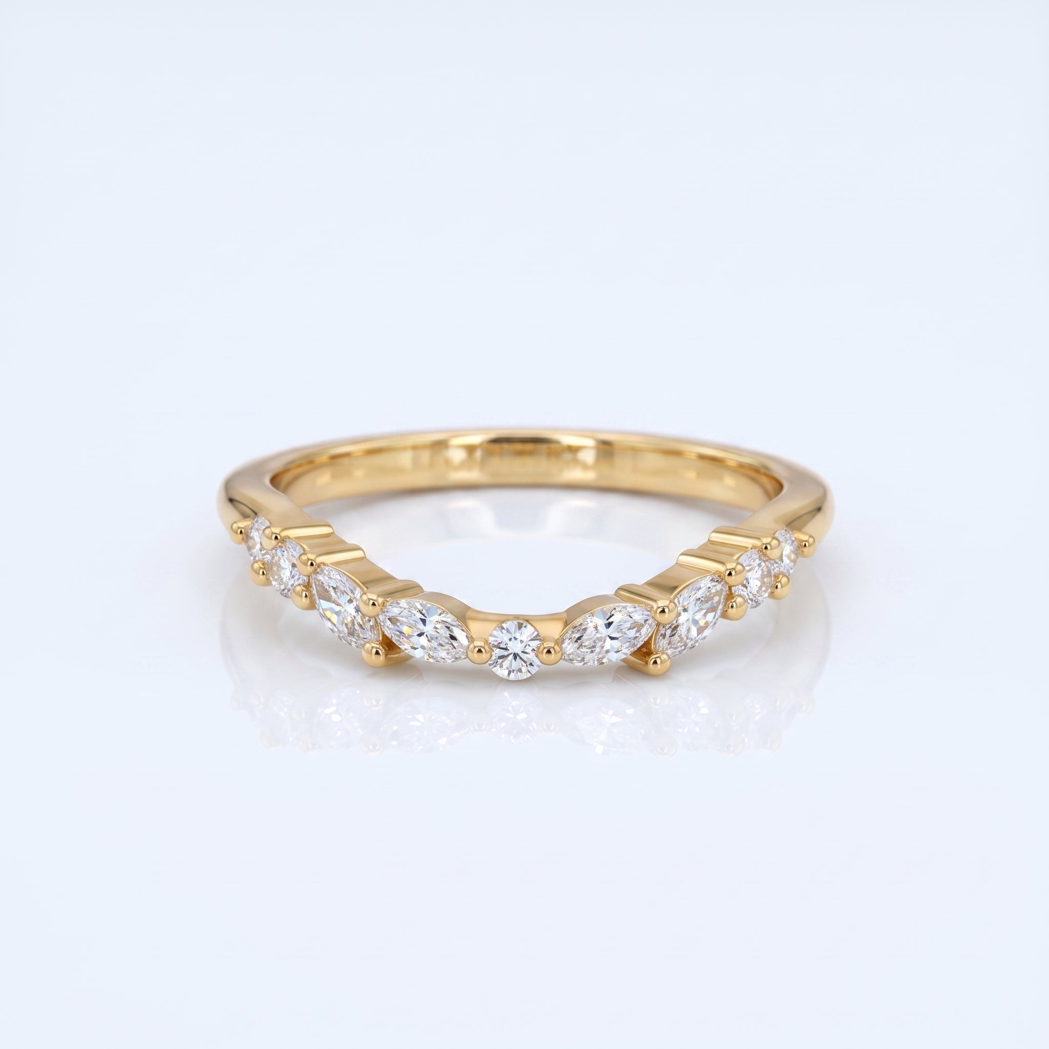 0.2 TCW Round Diamond Half Eternity DEF/VVS Lab Grown Wedding Band